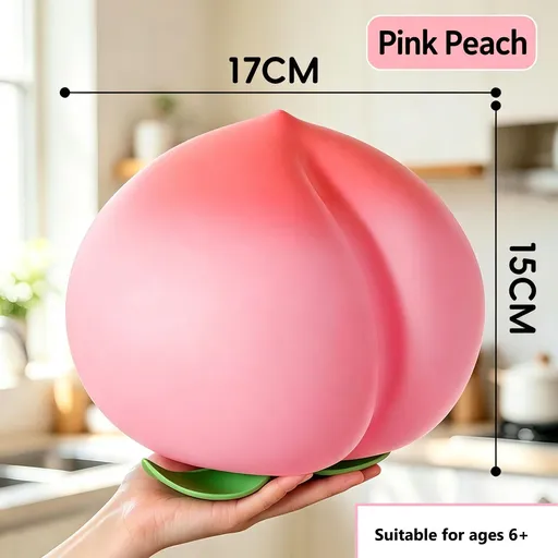 Oversized Slow Rebound Squish Toy, Dough Squeeze Stress Relief Fidget Toy, 17cm Pink Peach Decompression Toy
