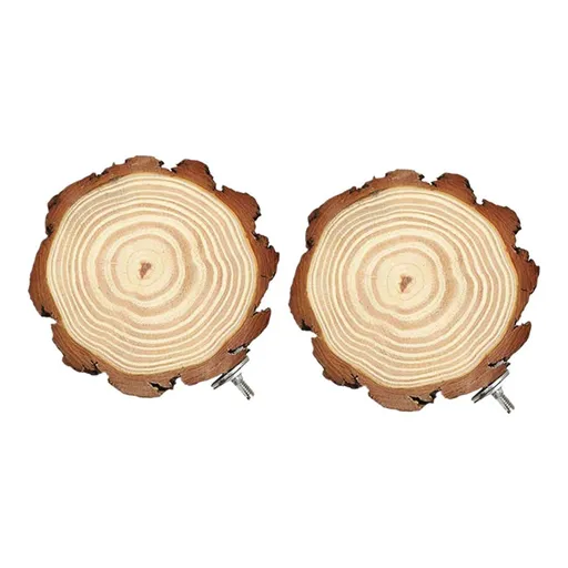 2 Pack Round Bird Cage Perchs Sleeping Stand Playground Accessories for Parakeets Cockatiels Conures Macaws Parrots,Wood Bird Perch