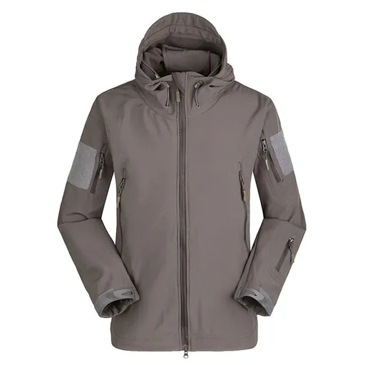 ESDY Men Softshell Jacket Outdoor Fleece Training Coat Grey XXXL