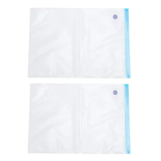 2PCS 50x35CM Vacuum Zipper Bags Vacuum Food Sealer Storage Bags with 3CM Sealing Mouth