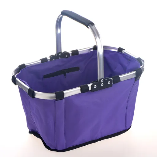 Foldable Picnic Basket Aluminum Frame Waterproof 600D Oxford Purple