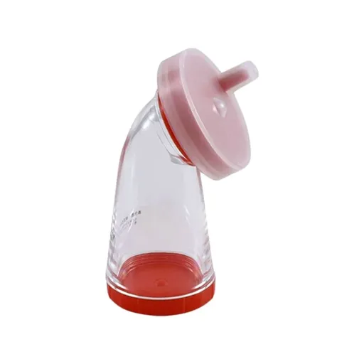 Manual Sesame Grain Grinder,Compact Clear Resin Spice Mill with Adjustable Coarseness,Handheld Kitchen Tool for Flaxgrain and Small Grains,Red 4.7x2in