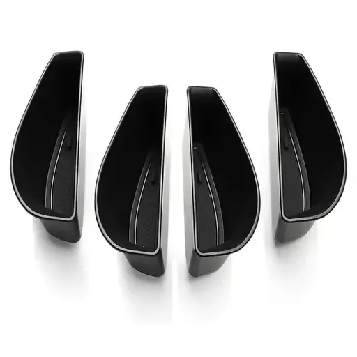 Premium 4pcs - Id.4 Id4 Id 4 Door Handle Storage Box Accessories, Replacement Part, Made of Plastic, Black Color