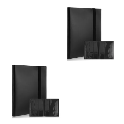 Black PP Trading Cards Binder for Collection 2Pcs