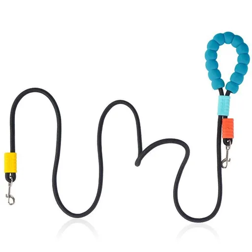 Black Multi-Function Double Dog Leash - 1.8 m Single Leash or 1.2 m Dual Leash, Nylon Rope with Padded Handle and Dual Metal Clips for Dog Walking