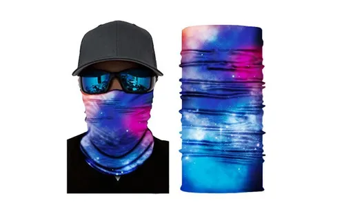 Cycling Mask Neck Tube Warmer Reusable Windproof Scarf UV Resistance Outdoor Sports Washable Face Neck Mask Cover(Blue)