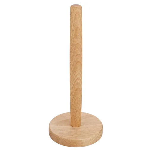 Stand up Towels Roll Stand Organizer Simply Standing Countertop Wooden Paper Fits Standard Roll Holder for Cabinet (Round Bottom)