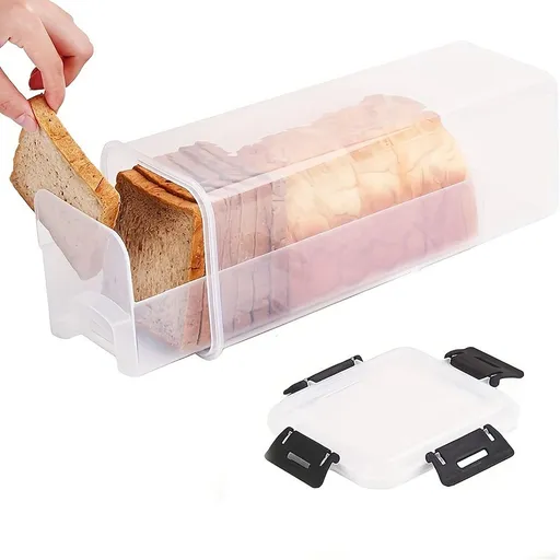 Airtight Bread Storage Container With Drawer 5.8 Liter, BPA Free Bread Box For Countertop Homemade Loaves Baked Goods, White