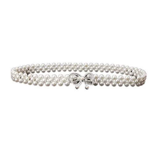 Women's Bead Chain Belt Pearl Waist Chain Dress Decorative Belt Waistband 8C - 8135