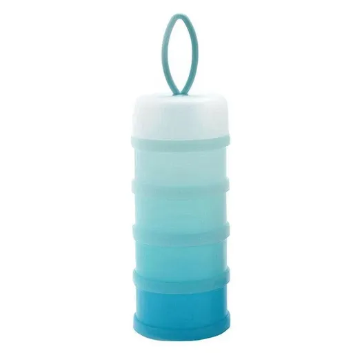 4-Layer Milk Powder Dispenser Bottle Container Food Storage Box Portable Stackable - Blue