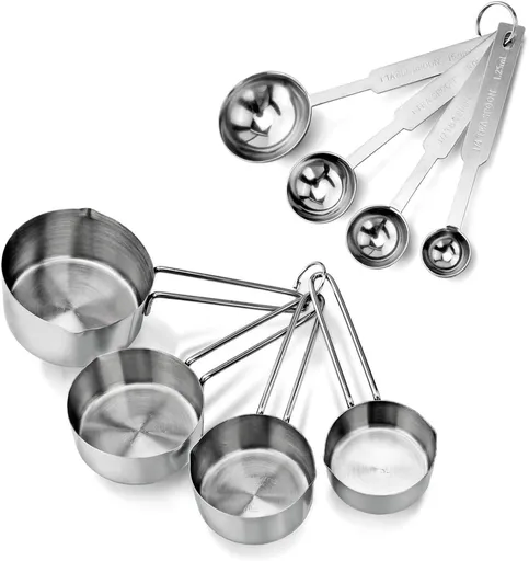 42917 Commercial Quality Stainless Steel Measuring Cups and Spoons Combo Set