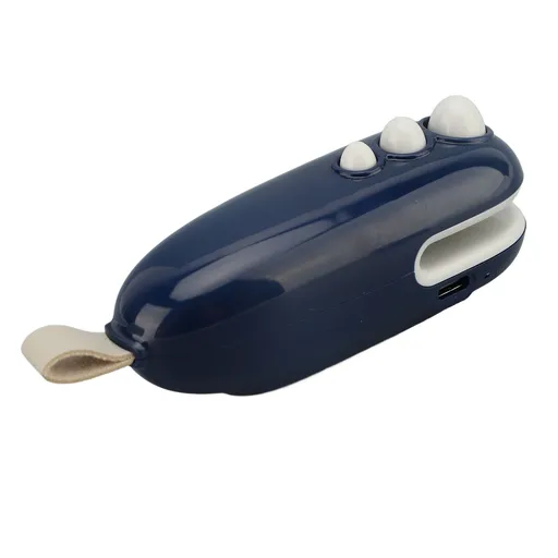 Mini Bag Sealer Rechargeable Portable Handheld Heat Vacuum Sealer and Cutter for Plastic Bags Snack Bags Food Storage Blue