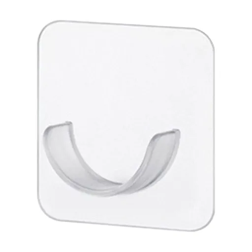 2 Pack Adhesive Shower Rod Holders, Clear No Drill Wall Mount Brackets for Shower Curtain Rods, Waterproof and Strong