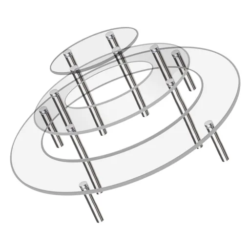 Dessert Display Stand, Clear Acrylic and Metal for Event Use