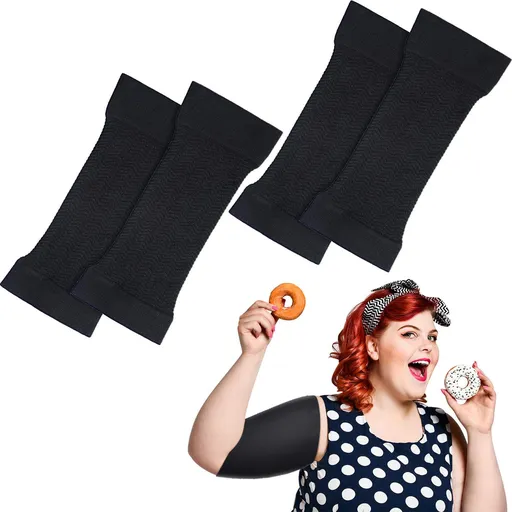 2 Pairs Arm Shapers for Plus Size Women, Upper Arm Sleeves Wraps Slim Arm Compression Sleeve for Arms
