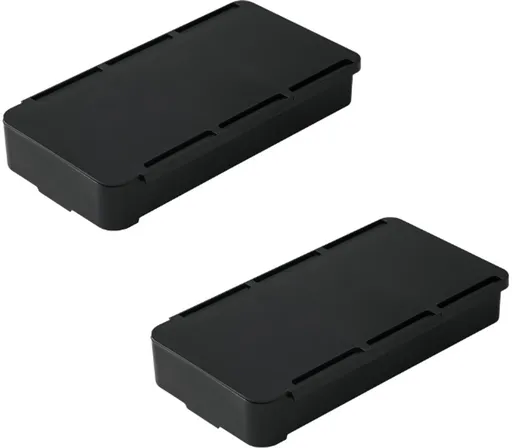 Desk organizer - 2 pieces - Drawer dividers - Self-adhesive - Under desk drawer organizer - Drawer under desk - Hidden desk drawer - For shelves, desks and tables - Black - 19.8*10.5*3.3 cm - ABS