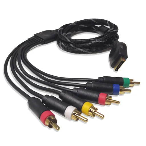 Component Audio Video Cable for PS2 / PS3 / PS3 Slim, HD Multi Out Composite RCA Audio Video Cable for PS3 (6 Feet)