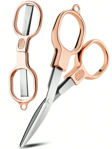 Double Circle Retro Folding Scissors Portable Small Scissors Carry Mini For Private Fishing Travel Home Use