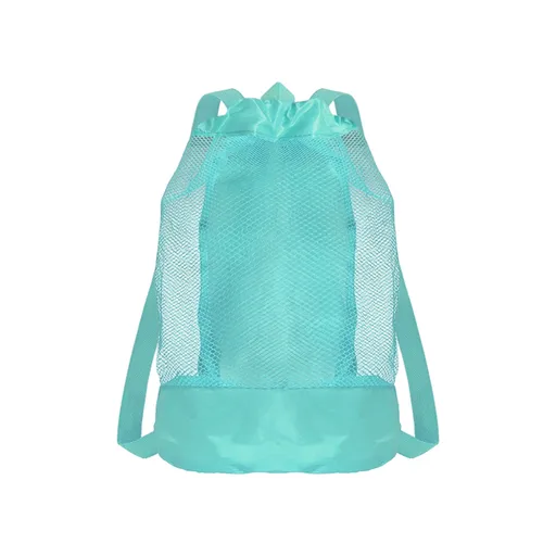 Swim Bag Mesh Drawstring Backpack Beach Backpack for Swimming, Gym, and Workout Gear Mint Green