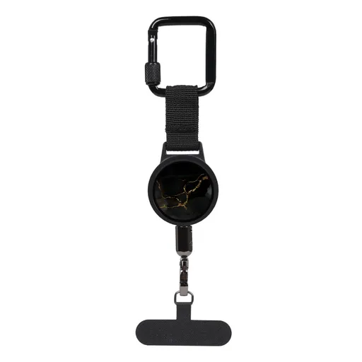ABS alloy retractable anti-theft tether, 60-70cm steel cable, hang phone & keys, must-have anti-loss gear!/black gold