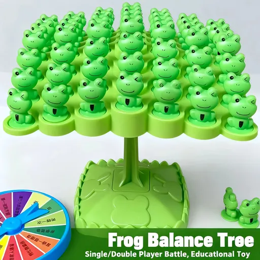 Happy Learning Frog Balance Tree Board Game - Interactive Family Puzzle Toy for Attention Training, Multi-Level Challenge and Durable Plastic Material Balance Toy