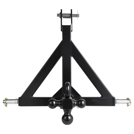 3 Point Trailer Hitch 2 in Receiver, 3pt Quick Hitch Attachment with 3 Trailer Balls, Tractor Tow Drawbar Adapter, Compatible with Kubota, Mahindra, Ford, Yanmar, John Deere, Massey Ferguson