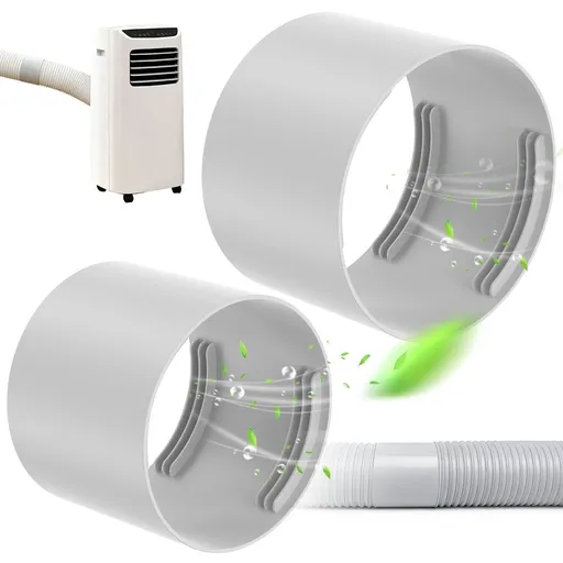 2Pcs AC Exhaust Hose Connector, Fast Tool Free Setup, Universal Thread Design, for Most Brands Easy Install AC Vent Extension