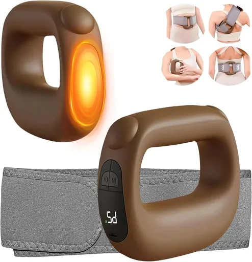 Portable Heated Fascia Ring Massager with 5-Speed Vibration & USB-C Charging – Deep Tissue Muscle Relief for Neck, Back, and Shoulders (Pink) | Other Colors Available In-Store