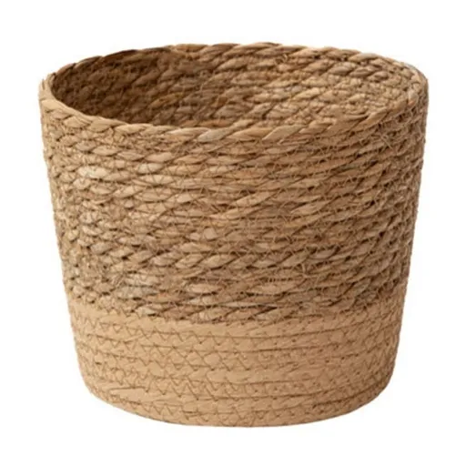 Straw Weaving Flower Plant Pot Wicker Basket Rattan Flowerpot Storage Basket Handmade Woven Planter Basket S