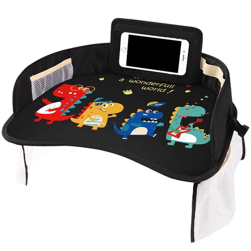 Mu suo Cartoon Car Seat Dining Table Oxford Cloth Fold Black dinosaur band