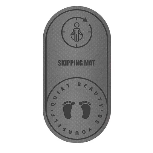 Jump Rope Mat Soundproof Shock Absorbing Mat for Indoor Fitness Yoga Floor Use - Grey