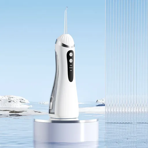 Portable Ultrasonic Oral Irrigator with 3 Cleaning Modes Rechargeable Waterproof White