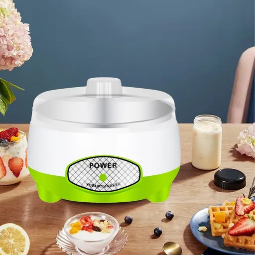 Automatic Yogurt Maker 1L Capacity Stainless Steel Inner Pot 15W DIY Fermenter for Yogurt Natto Rice Wine Healthy Breakfast for Home Kitchen