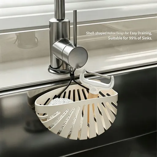 Kitchen Sink Organizer Shell Shaped Sponge Holder Bathroom Shower Caddy For Kitchen Bathroom