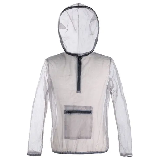 Ultralight Mesh Hooded Bug Jacket Anti-mosquito See Through Protective Mesh Shirt Insect for Camping Hiking Fishing Gardening