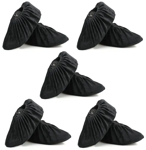 Non Slip Washable Reusable Shoe Covers For Indoors and Household Thickened Boot Covers,Fits up for 5.5~10 Size (5 Pairs Standard)