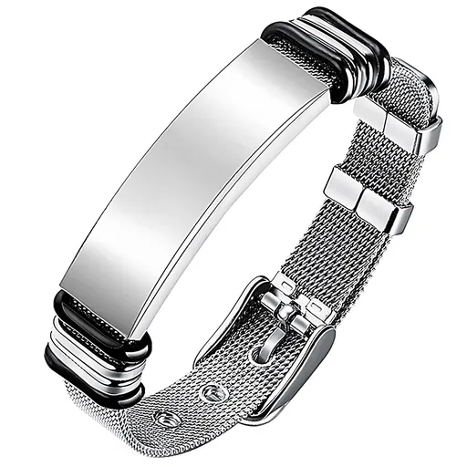 Stainless steel strap, mesh strap, smooth surface bracelet, simple titanium steel men's bracelet，Bracelets for Men