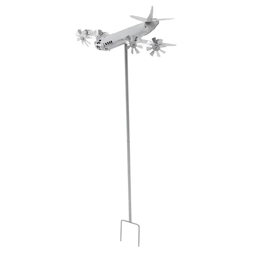 Airplane Wind Spinner Iron Metal Windmill Outdoor Decorative Airplane Wind Sculpture for Farm Lawn Yard Patio Garden Ornaments