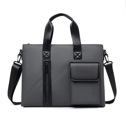 Black Men's Laptop Bag - Large Capacity Multi-Compartment Shoulder and Hand Carry Computer Bag for Office, University, Commuting and Business Travel