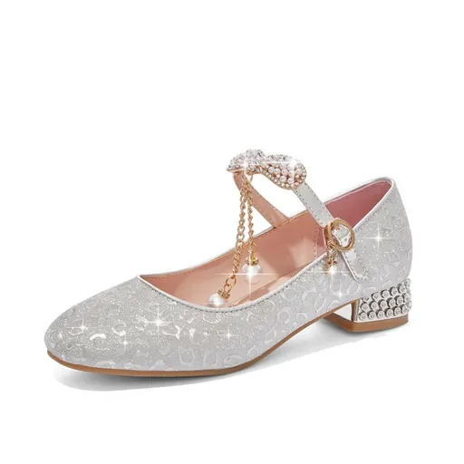 Girls Sequin Crystal Shoes Gold Silver Princess 39 inner length 24.5cm