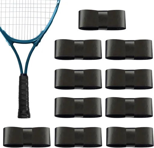 10 pieces - Racket grips - Racket Grip Tape - Badminton grip tape - Tennis racket grip tape - anti-slip grip tape for tennis rackets - replacement overgrip - sports accessories - for tennis rackets, tennis, squash - 1200*25*0.6mm - black