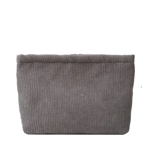 2pcs Women's Makeup Bag - Corduroy Makeup Bag Beauty Women's Handbag Wallet Makeup Storage Bag Girls' Luggage (grey)