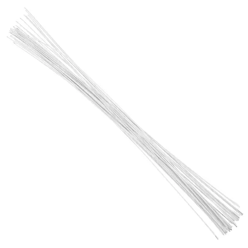 40Pcs Durable White Florist Wire Flower Stems for Artificial Flowers and Floral Stem Replacement
