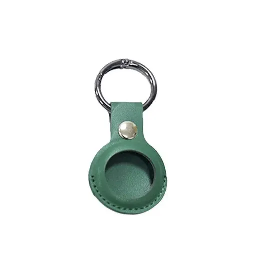 For Apple Airtag Leather Case Cover Air Tag Keychain Holder Sleeve Shell Tracker - Green