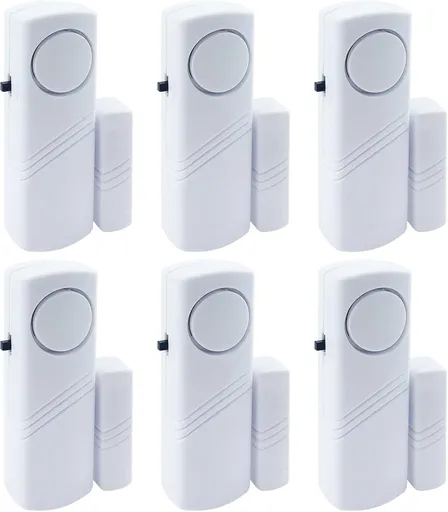 Alarm - 6-piece - Professional door/window alarm - Siren - Security Siren - Wireless anti-burglary alarm - Home burglary - Magnetically operated - Motion sensor - Window/door sensors - Practical - loud - 90dB - Safe and Rest assured