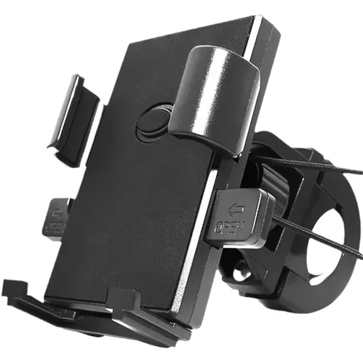 Phone Stand - Bike Phone Holder - Anti-slip Design - Lock in One Second - 360° Rotation - Suitable for Bicycle and Motorcycle Handlebars from 15mm to 28mm, Compatible with Smartphones from 4.7 to 7.1 Inches - Black