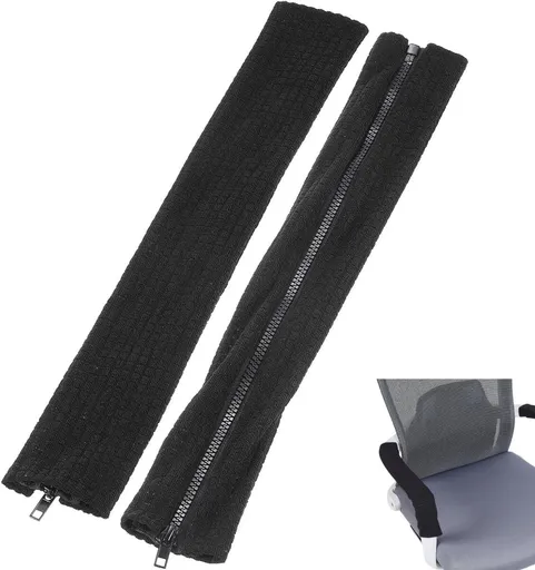 1 pair - office chair armrest covers - Office chair armrest cover - Computer chair armrest cover - Removable - Elastic - Waterproof - Chair armrest covers - Dust cover - Armrest protector - for desk and gaming chairs - 45*16 cm - black