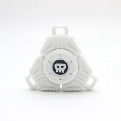 Two Sci-Fi Triangular Keychain Fidget Spinner - 3D Printed EDC Stress Relief Toy(white)