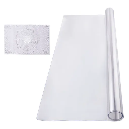 Plastic Table Cover, 30 x 60 Inch 1.5 mm Thick Clear Table Protector, Rectangle PVC Desk Mat, Waterproof & Easy Cleaning Desk Pad Tablecloth, for Office Dresser Dining Room Table Night Stand