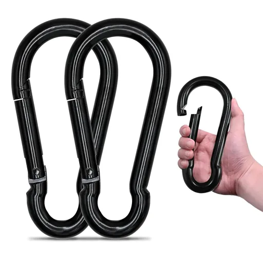 Heavy Duty Carabiners 2-Pack for Keys Camping Fishing, 10cm Length 4.9cm Width, Large Rope Connector